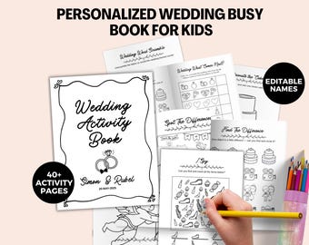 Personalized Wedding Activity Book For Kids, Printable Coloring Pages & Fun Wedding Games For Kids, Wedding Activities Pack Pdf