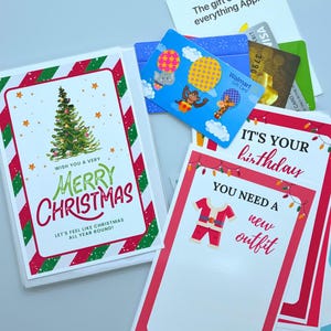 Druckbares Weihnachtsgeschenkkartenbuch, Weihnachtsgeschenke für Teenager, College-Kinder, Erwachsene, DIY-Weihnachtsgeschenkkartenhalterbuch / Fotoalbum