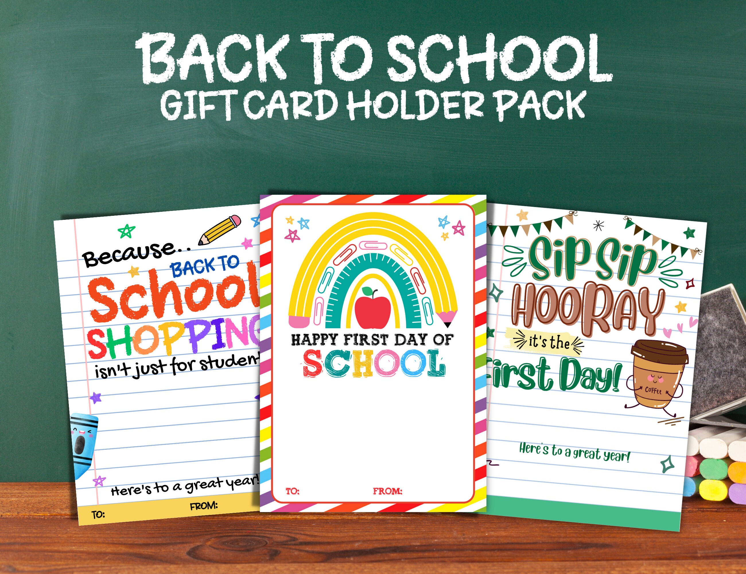 First Day of School Gift Card Holder, Back to School Teacher Gift Card ...