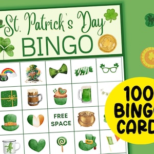 St Patricks Day Bingo Game for Kids, Printable St Patricks Day Game ...