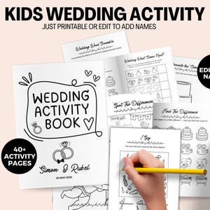 Kids Wedding Activity Pack / Book Printable, Wedding Coloring Book For kids, Wedding Kids Activity Pack, Wedding Coloring Pages Download