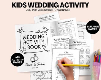 Kids Wedding Activity Book, Printable Coloring Pages, Wedding Activity Pack/ Busy Book, Kids Wedding Games, Kids Wedding Table Activities,