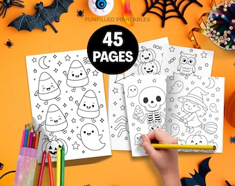 Printable Halloween Coloring Pages For Kids, Halloween Coloring Book, Spooky Halloween Coloring, Kids Halloween Activity Coloring Sheets