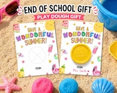 Summer Play Dough Card Printable, End Of Year Gift For Students Classmates Play Doh Gift Tag, Summer Party Favor Preschool Kindergarten Kids