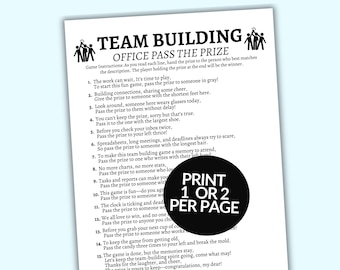 Team Building Games, Pass The Prize Fun Office Party Game Printable, Coworker Employee Game, Happy Hour, Staff Meeting Work Icebreaker Game