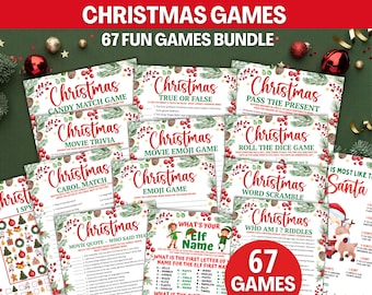 Family Christmas Games Bundle Printable Christmas Party Games Adults Kids, Festive Family Christmas Games, Movie Quote Trivia Emoji Quiz