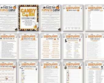 Printable Halloween Games Adults Kids, Halloween Party Games 2024, Teen Halloween Activities, Halloween Emoji, Trivia, Riddle Game, Scramble