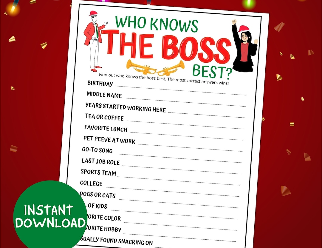 Christmas Office Party Game, Who Knows the Boss Best Christmas Work