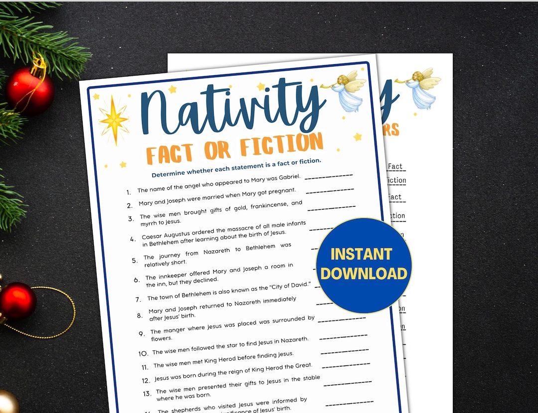 Nativity Trivia, Christmas Trivia, Nativity Christmas Game, Kids