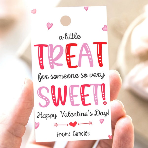 Valentines Day Tag Sweet Treat, Kids Valentine Treat Bag Tag, Teacher School Classroom Valentines Tags, Valentines Treat Tag For Coworkers