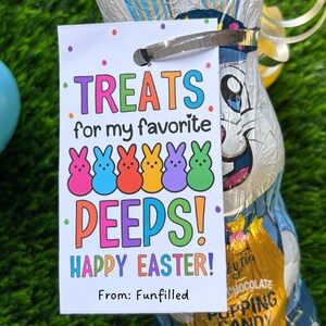 Easter Gift Tags Treats For My Peeps, Easter Treat Tag Editable Easter Tag, Kids Easter Classroom Gift School Party Favor, Basket Tag