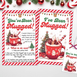 Jeu de collègue You've Been Mugged, kit de plaque imprimable Noël I've Been Mugged, cadeau de Noël pour collègue chocolat chaud, cadeau vacances travail bureau