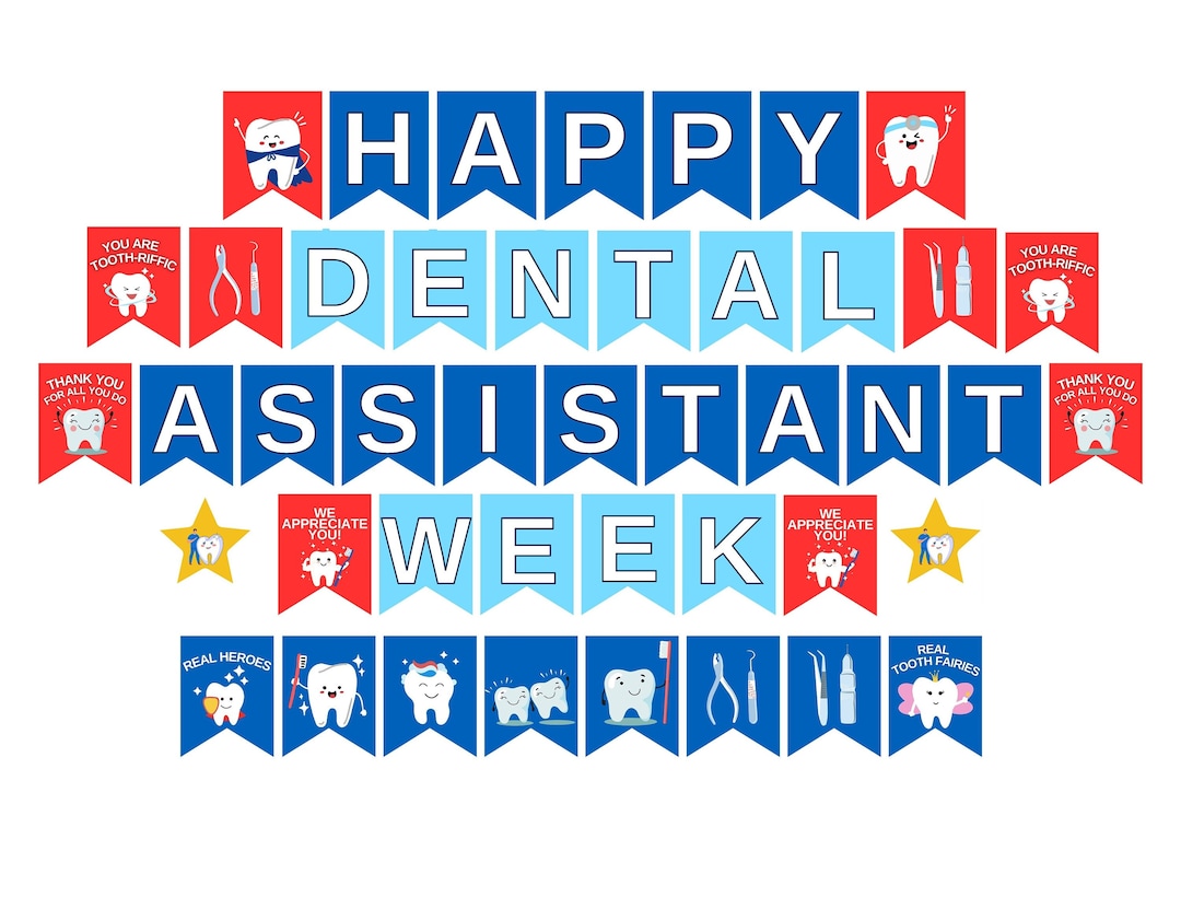 Dental Assistants Week Banner Printable, Happy Dental Assistant