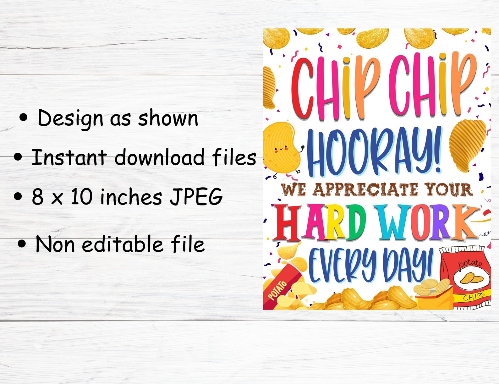 Chips Appreciation Sign Teacher Staff Appreciation Printable, Chip Chip ...