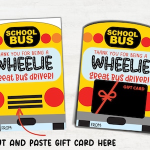 Bus Driver Gift Card Holder Printable, Bus Driver Thank You, Bus Driver Appreciation Gift, End Of Year Bus Driver Gift, Coffee Gas Any Card