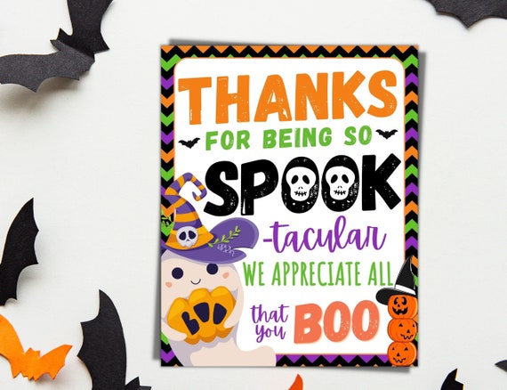 Halloween Staff Appreciation Sign Printable, Halloween Teacher Appreciation Treat /Thank You Sign, Trick Or Treat Snacks Party Table Sign