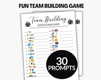 Team Building Office Emoji Game, Fun Office Party Game, Team Emoji Trivia Game, Happy Hour, Work Icebreaker Game Staff Meeting Office
