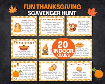 Thanksgiving Scavenger Hunt, Indoor Treasure Hunt Riddles Clue, Thanksgiving Activity For Kids, Fun Thanksgiving Games For Kids, Family Game