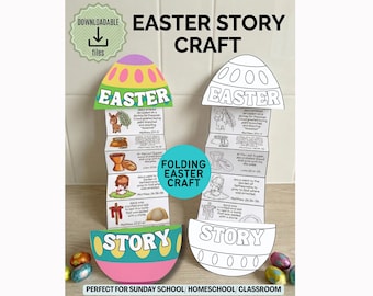 Easter Story Craft, Holy Week Timeline Craft, Printable Easter Craft Kids, Bible Folding Craft, Sunday School Craft, Easter Church Activity