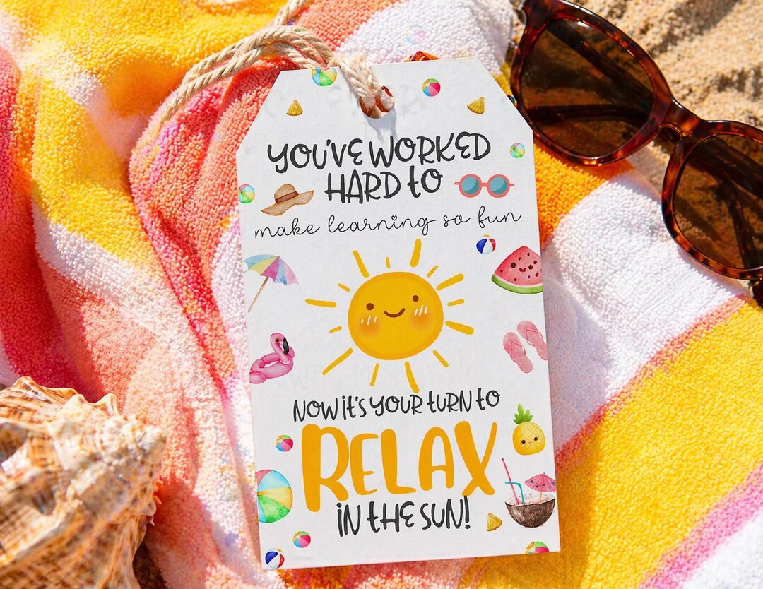Summer Teacher Appreciation Gift Tag Printable, End of School Year ...