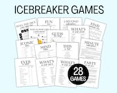 Icebreaker Games Bundle, Ice Breaker Bingo Activity Teens Adults, Trivia, Roll & Tell Dinner Party Table Talk, Happy Hour Office Party Games