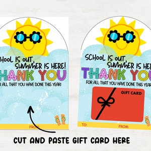 End of Year Teacher Gift Card Holder, Teacher Summer Gift, Last Day of ...