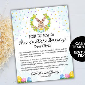 Easter Bunny Letter, Personalized Letter from the Easter Bunny, Printable Easter letter, Bunny note, Easter basket letter, Hunt Letter