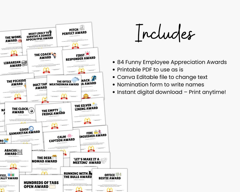 Funny Employee Appreciation Award Certificate, Office Recognition ...