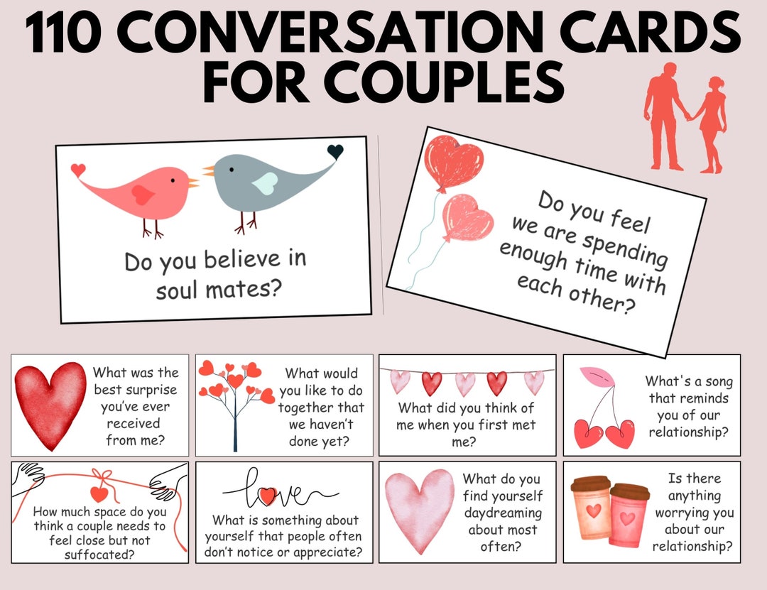 Couples Conversation Starters Cards, Question Cards, Relationship