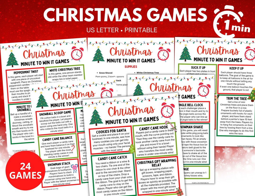 Christmas Minute to Win It Games, Christmas Party Games Kids, Family ...