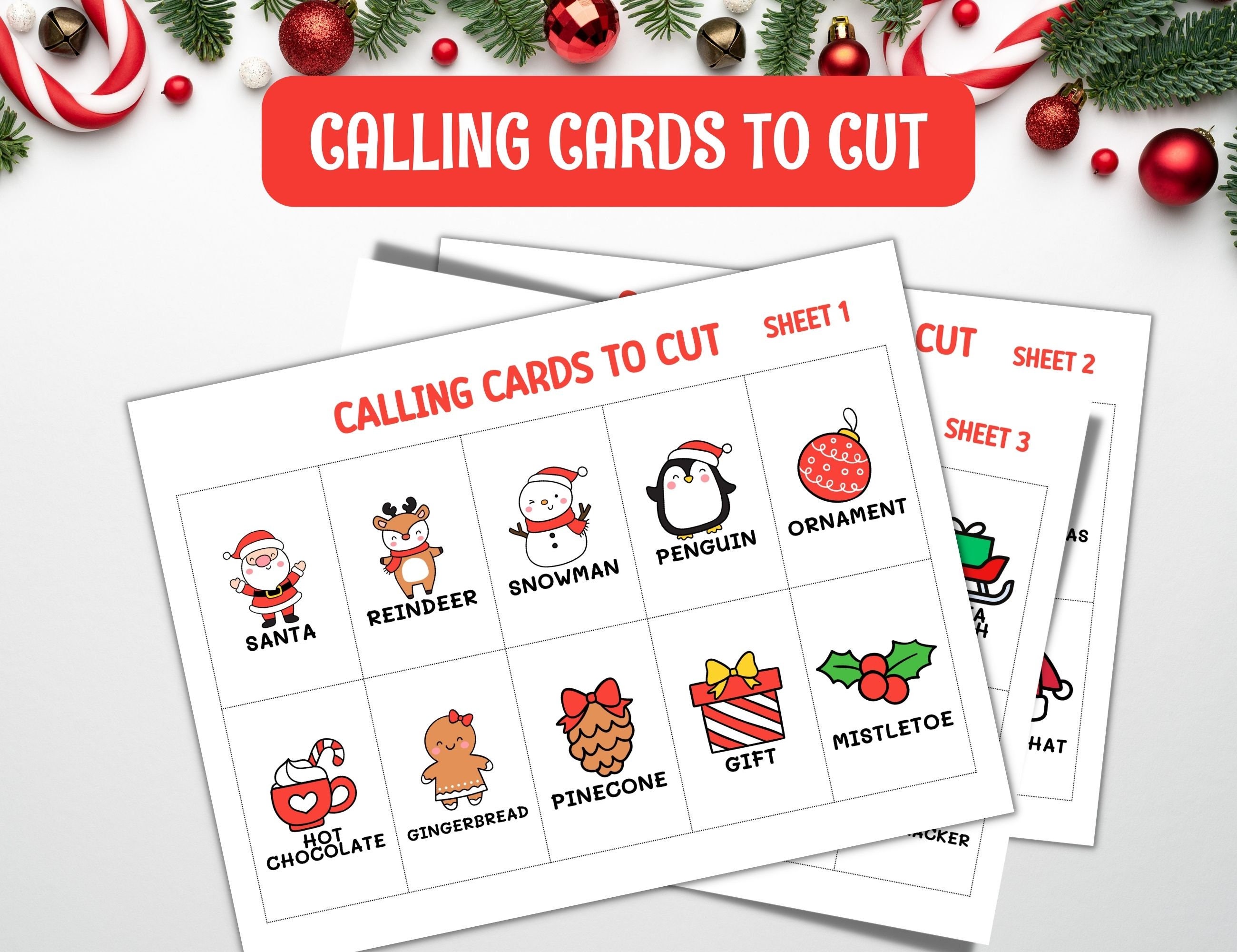 100 Christmas Bingo Cards, Printable Christmas Bingo Game for Kids ...