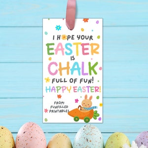 Easter Chalk Gift Tag Printable, Easter Non Candy Classroom Gift ...