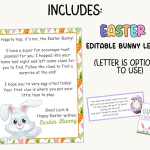 Easter Scavenger Hunt For Kids, Indoor Treasure Hunt, Bunny Letter, Scavenger Hunt Game Clues Printable, Riddles Easter Hunt Kids Activity image 2