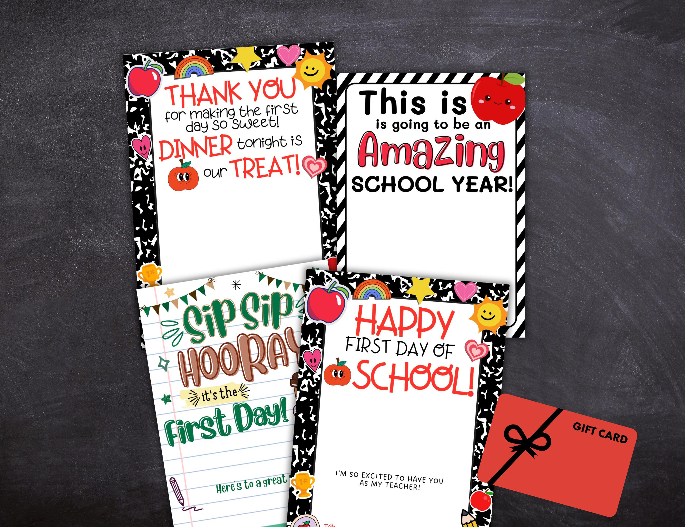 Back to School Teacher Gift Card Holders, First Day of School Teacher ...