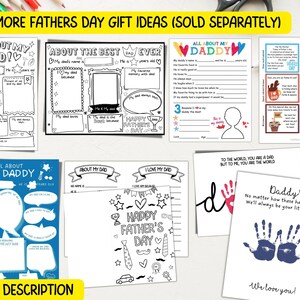 All About My Dad Printable Father's Day Questionnaire Dad, DIY Gift for ...
