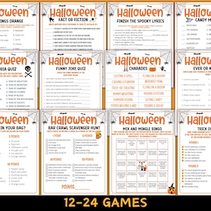 Halloween Games For Kids Adults, Halloween Party Games Bundle, Fun Halloween Printable Games, Teen Halloween Activities, Emoji Trivia Quiz image 4