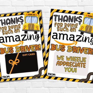 Porta-cartão-presente para motorista de ônibus para impressão, presente de agradecimento para motorista de ônibus, presente de agradecimento para motorista de ônibus, presente de fim de aula/ação de graças/natal