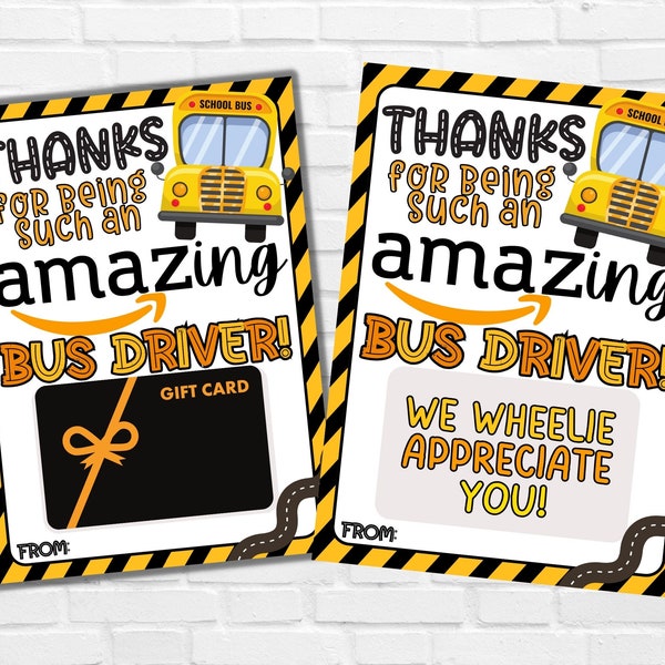 Bus Driver Gift Card Holder Printable, Bus Driver Thank You Gift, Bus Driver Appreciation Gift, End Of School/ Thanksgiving/ Christmas Gift