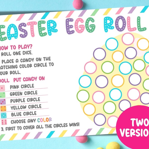 Easter Egg Dice Game, Printable Easter Dice Game For Kids, Fun Kids Easter Activity, School Easter Party Printable, Easter Candy Game