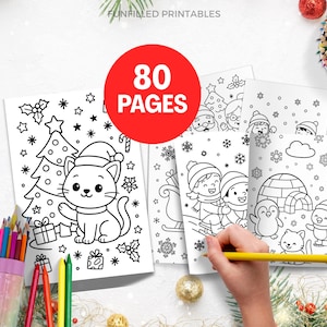 Christmas Coloring Pages For Kids, Printable Christmas Coloring Book, Cute Christmas Kids Coloring Sheets, Christmas Activities, Winter