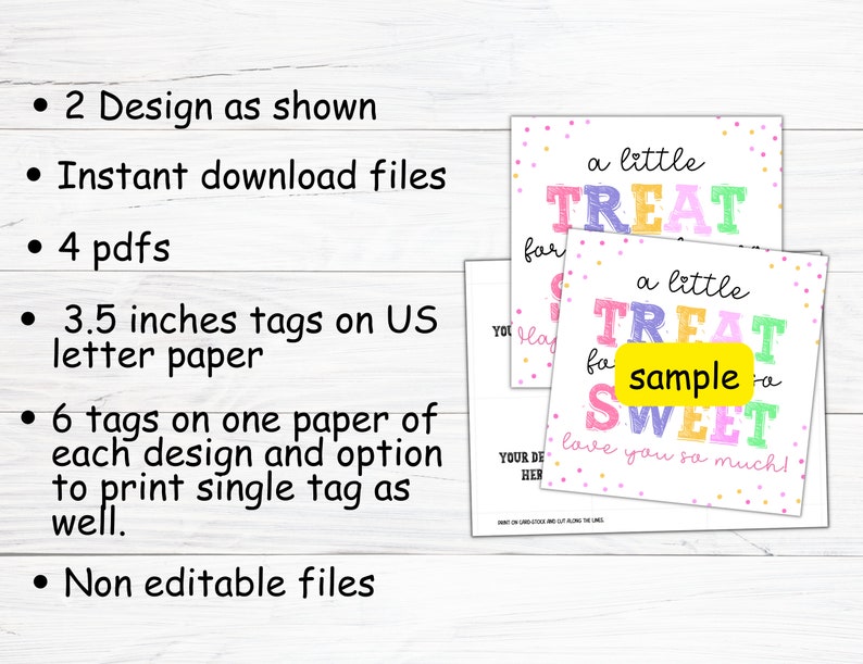 Sweet Treat Mothers Day Gift Tags, Happy Mothers Day Little Sweet Treat Tag, Cookie Tags, Mothers Day Printable Tags For Mom Gifts image 2
