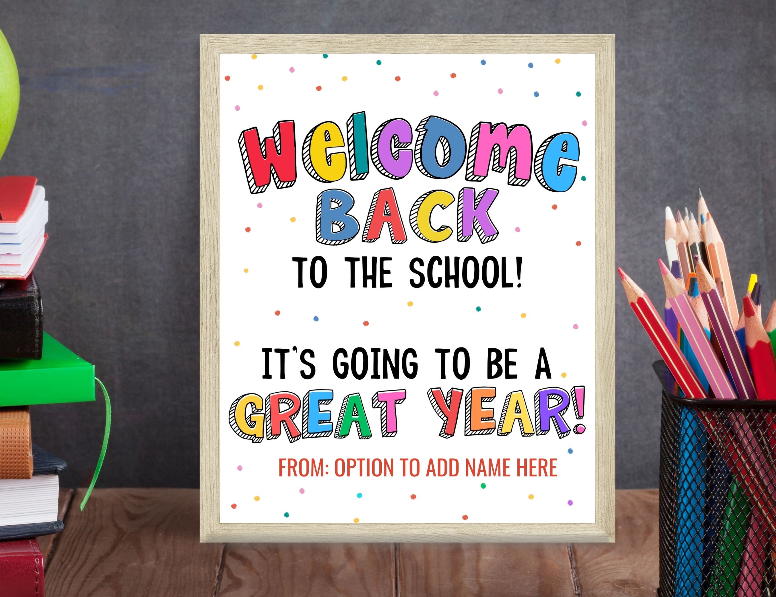 Welcome Back to School Sign Tags Printable, First Day of School Sign to ...