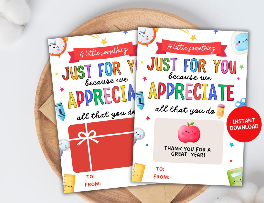 End of School Year Teacher Gift Card Holder Printable, Last Day of ...