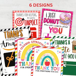 Porta biglietti di ringraziamento per insegnanti stampabile, biglietto di ringraziamento per insegnanti, regalo per insegnanti, biglietto di ringraziamento, compleanno, vacanze, fine scuola/qualsiasi