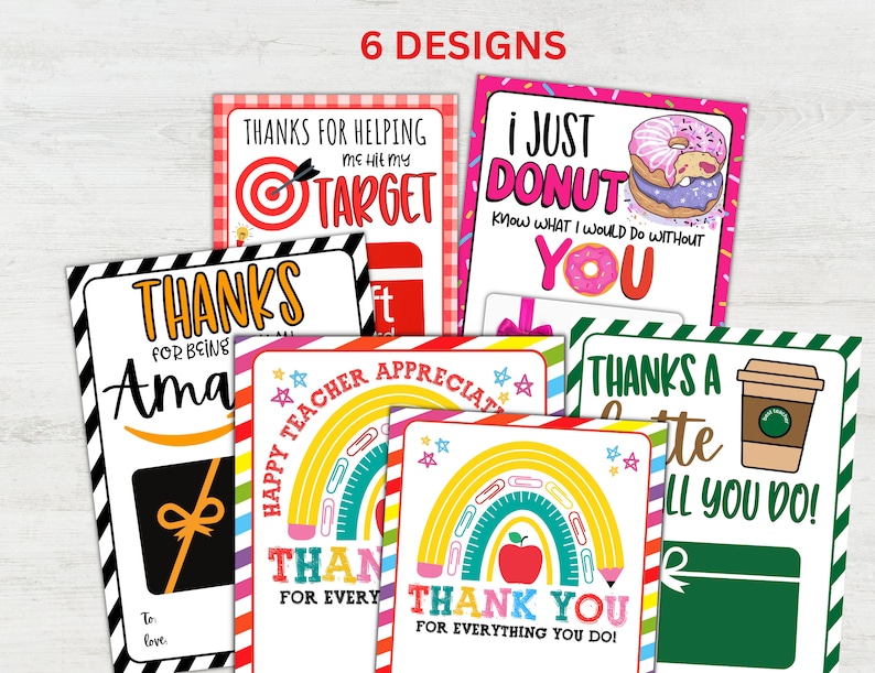 Teacher Appreciation Gift Card Holder Printable, Teacher Christmas Gift ...