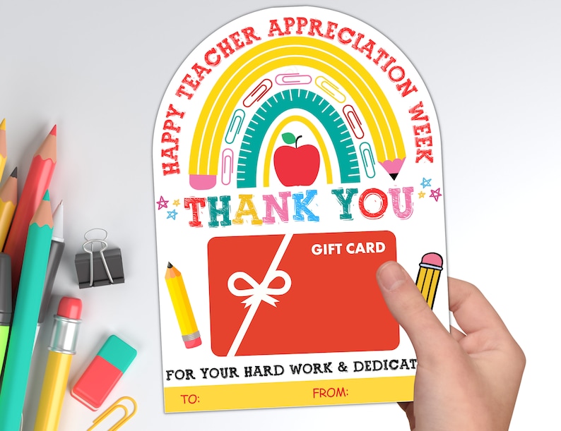 Teacher Appreciation Gift Card Holder Printable