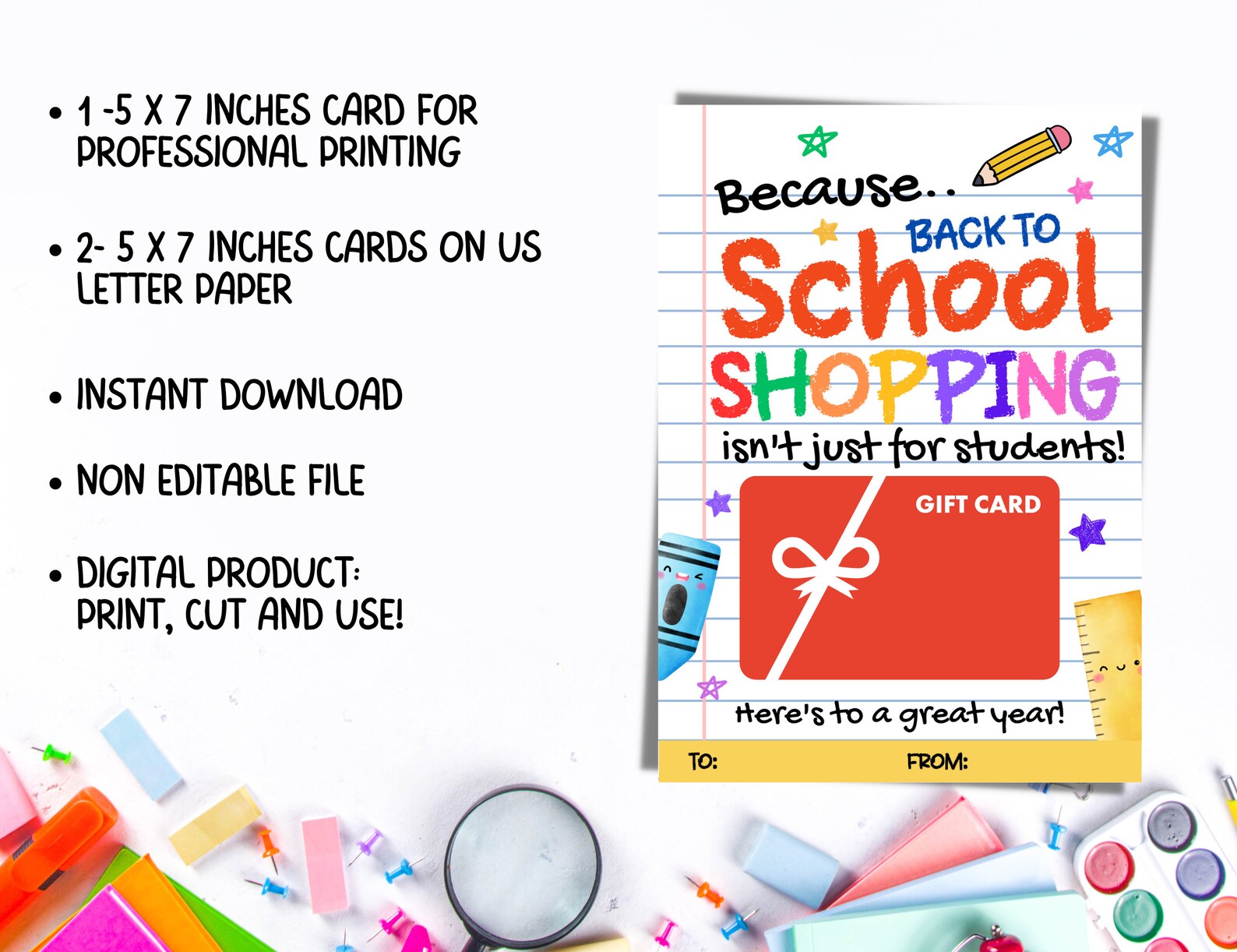 Back to School Teacher Gift Card Holder, Teacher Shopping Gift Card ...