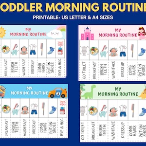 Daily Routine Flip Chart, Kids Toddler Morning Routine Chart, Daily Chore Chart, Visual Schedule With Pictures, Responsibility Checklist