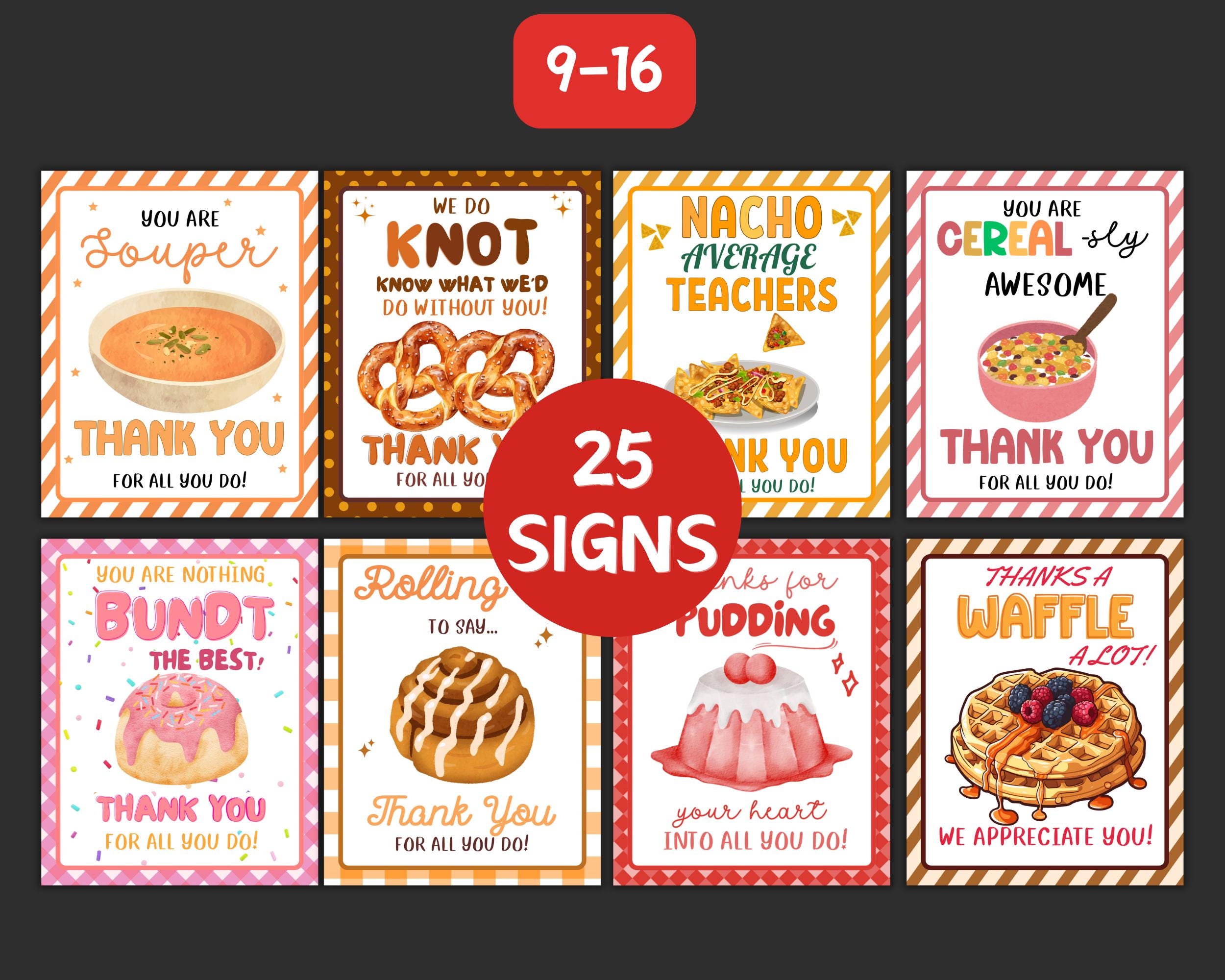 Teacher Appreciation Signs Bundle Printable, Staff Appreciation Sign ...
