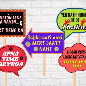 Bollywood Film Dialogue Photo Booth Props, Bollywood Party Signs, Desi ...